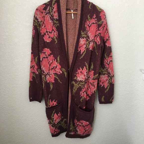 RARE Free People Flower Power Cardigan Sweater XS - Picture 3 of 8